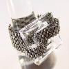 Miyuki Fingerring mit Swarovski-Glasstein - handgefertigte Accessoires